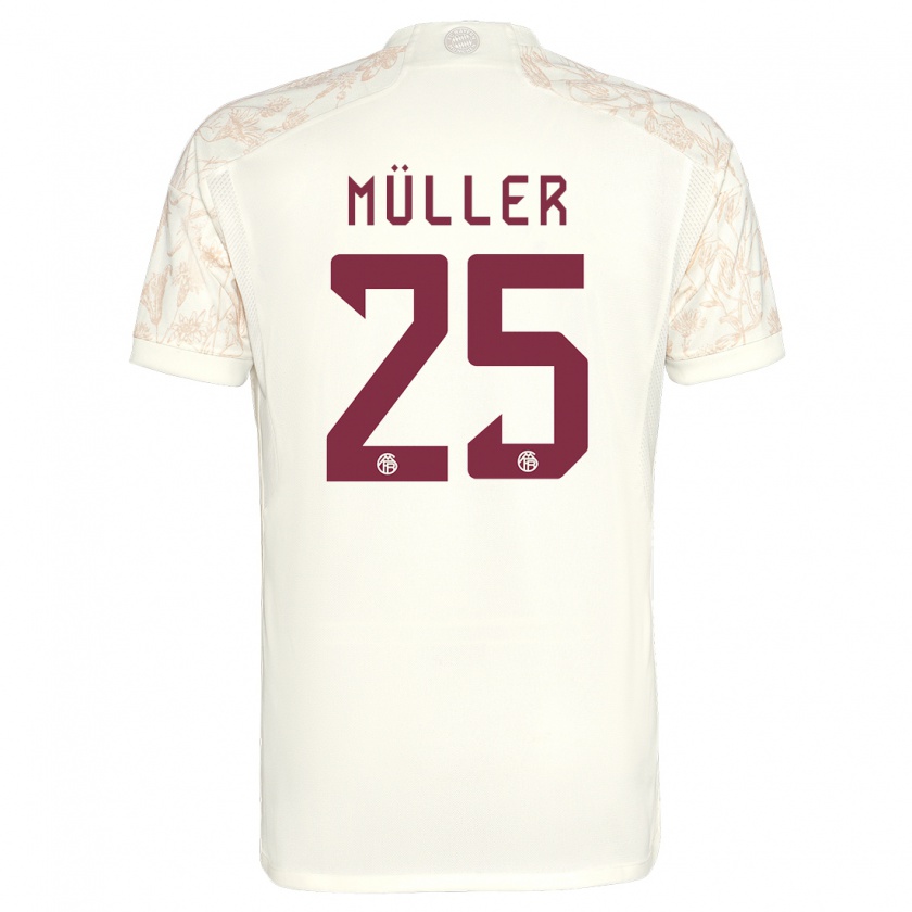 Kandiny Muži Thomas Müller #25 Off White Dresy Tretia Csapatmez 2023/24 Triĭká