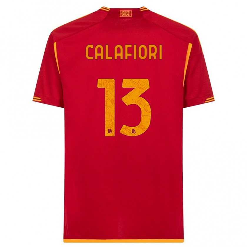 Kandiny Ženy Riccardo Calafiori #13 Červená Dresy Hazai Csapatmez 2023/24 Triĭká