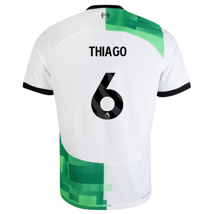 Kandiny Ženy Thiago #6 Biela Zelená Dresy Idegenbeli Csapatmez 2023/24 Triĭká
