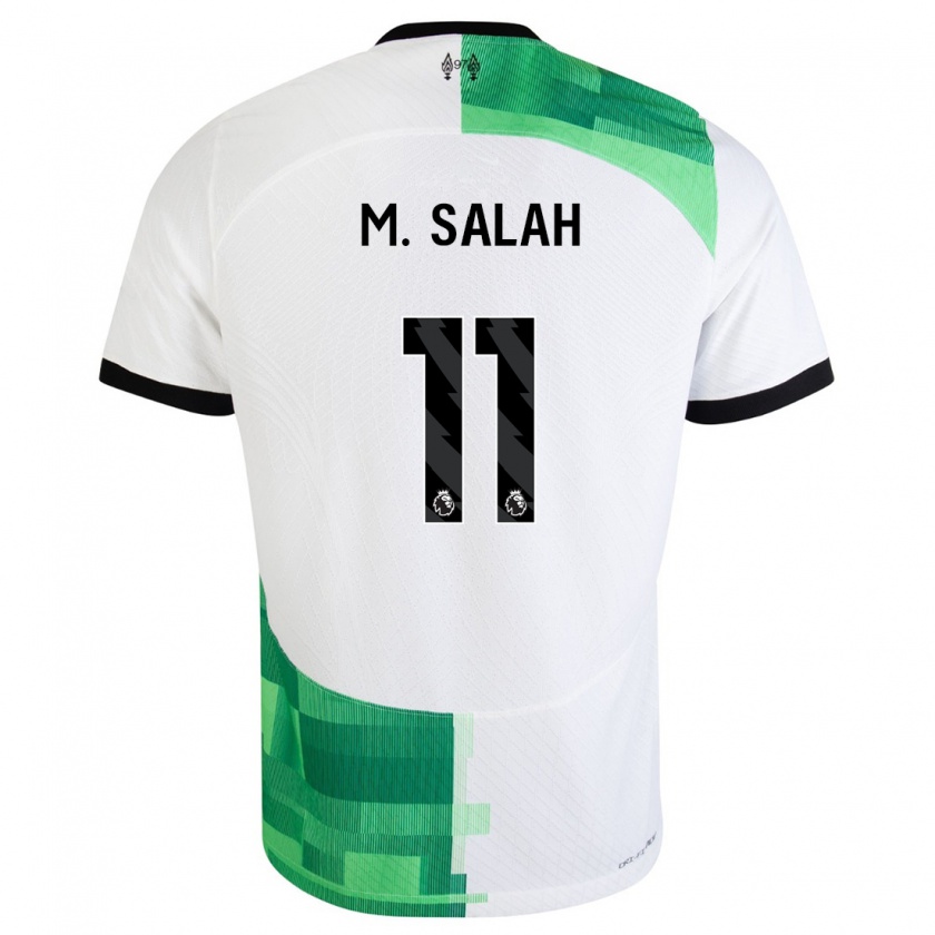Kandiny Ženy Mohamed Salah #11 Biela Zelená Dresy Idegenbeli Csapatmez 2023/24 Triĭká
