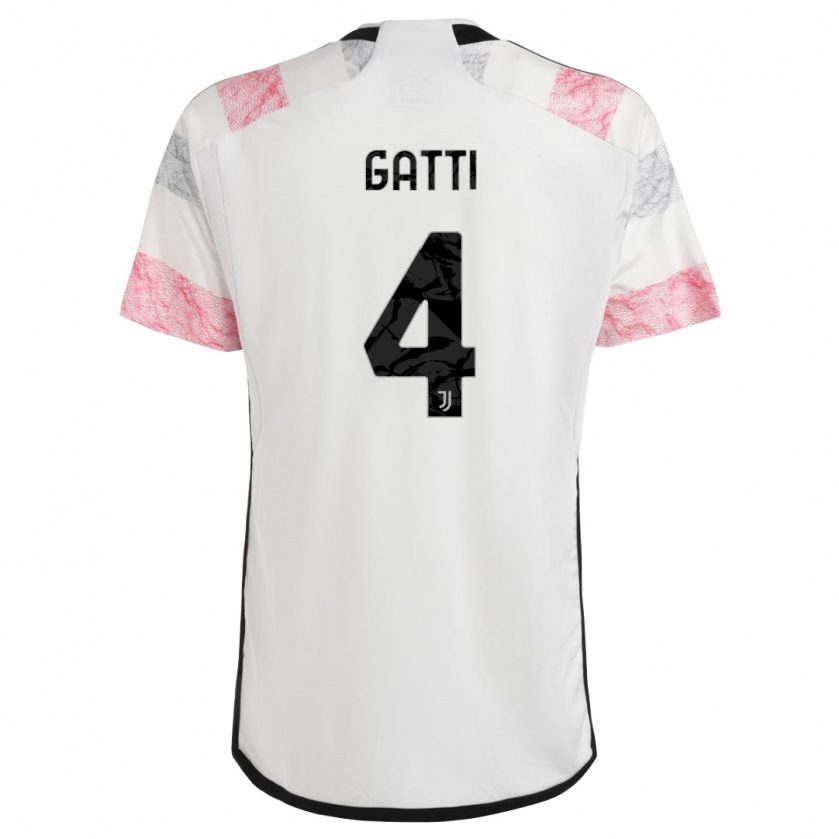 Kandiny Ženy Federico Gatti #4 Biela Ružová Dresy Idegenbeli Csapatmez 2023/24 Triĭká