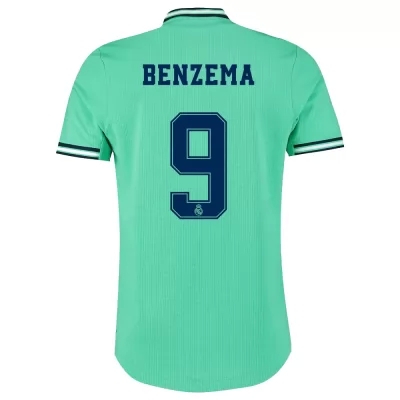 Muži Futbal Karim Benzema 9 3 Sada Zelená Dresy 2019/20 Košele Dres
