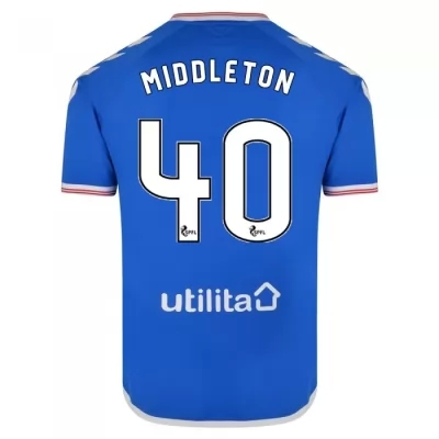 Muži Futbal Glenn Middleton 40 Domáci Modrá Dresy 2019/20 Košele Dres
