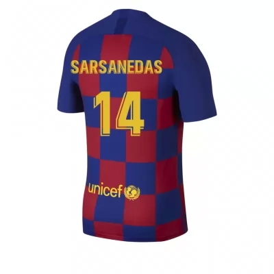 Deti Futbal Ferran Sarsanedas 14 Domáci Modrá Červená Dresy 2019/20 Košele Dres