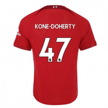 Kandiny Deti Trent Kone-Doherty #47 Tmavo Červená Dresy Hazai Csapatmez 2022/23 Triĭká