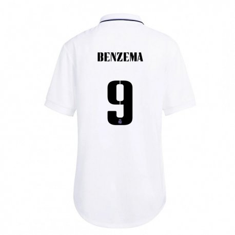 Kandiny Deti Karim Benzema #9 Biela Fialová Dresy Hazai Csapatmez 2022/23 Triĭká