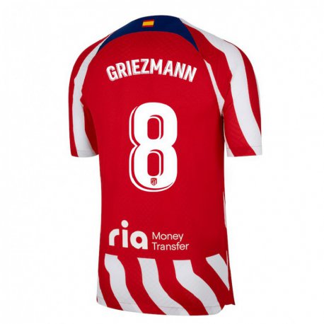 Kandiny Deti Antoine Griezmann #8 Červená Biela Modrá Dresy Hazai Csapatmez 2022/23 Triĭká
