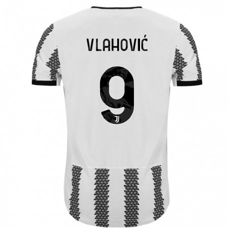 Kandiny Deti Dusan Vlahovic #9 Biely Čierny Dresy Hazai Csapatmez 2022/23 Triĭká