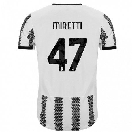 Kandiny Deti Fabio Miretti #47 Biely Čierny Dresy Hazai Csapatmez 2022/23 Triĭká