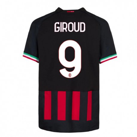 Kandiny Deti Olivier Giroud #9 Čierna Červená Dresy Hazai Csapatmez 2022/23 Triĭká