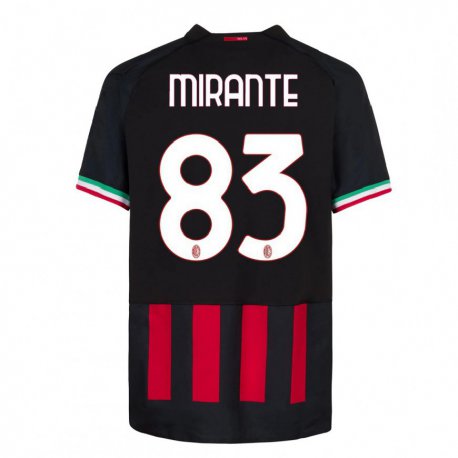 Kandiny Deti Antonio Mirante #83 Čierna Červená Dresy Hazai Csapatmez 2022/23 Triĭká