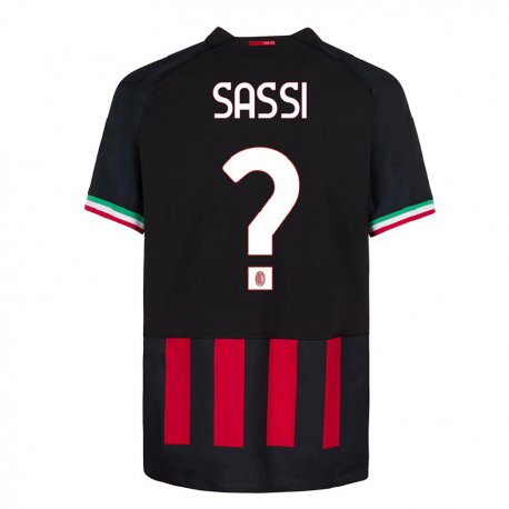 Kandiny Deti Simone Sassi #0 Čierna Červená Dresy Hazai Csapatmez 2022/23 Triĭká