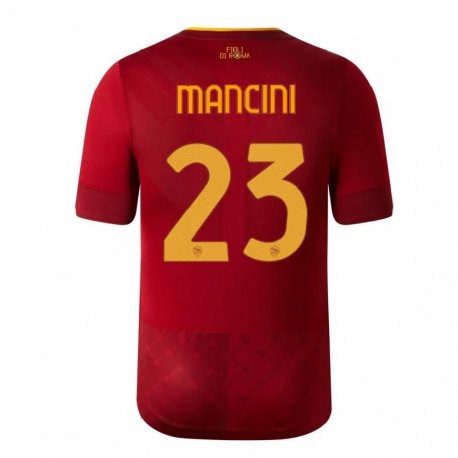 Kandiny Deti Gianluca Mancini #23 Hnedá Červená Dresy Hazai Csapatmez 2022/23 Triĭká