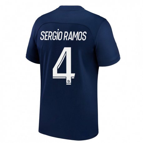 Kandiny Deti Sergio Ramos #4 Tmavámodrá Červená Dresy Hazai Csapatmez 2022/23 Triĭká