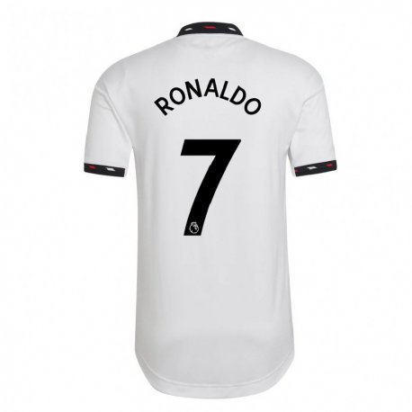Kandiny Deti Cristiano Ronaldo #7 Biely Dresy Idegenbeli Csapatmez 2022/23 Triĭká