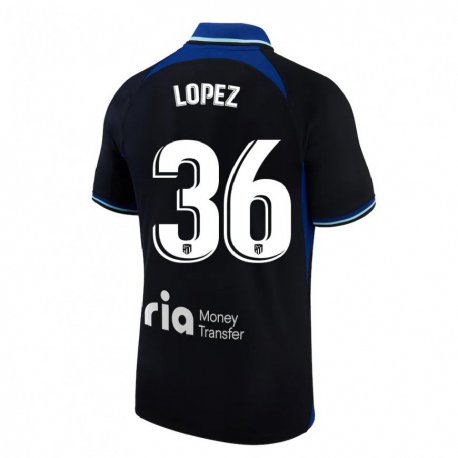 Kandiny Deti David Lopez #36 Čierna Biela Modrá Dresy Idegenbeli Csapatmez 2022/23 Triĭká