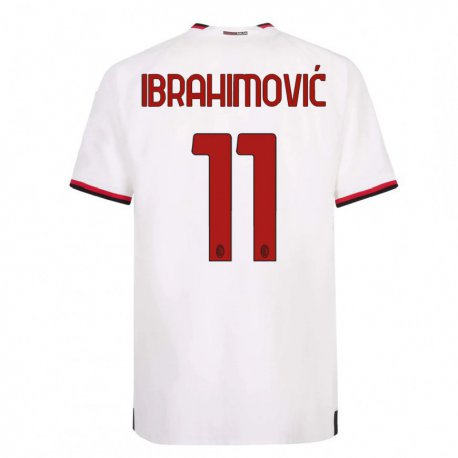 Kandiny Deti Zlatan Ibrahimovic #11 Biela Červená Dresy Idegenbeli Csapatmez 2022/23 Triĭká
