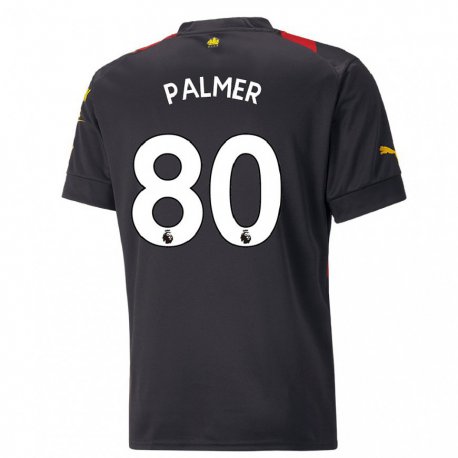 Kandiny Deti Cole Palmer #80 Čierna Červená Dresy Idegenbeli Csapatmez 2022/23 Triĭká