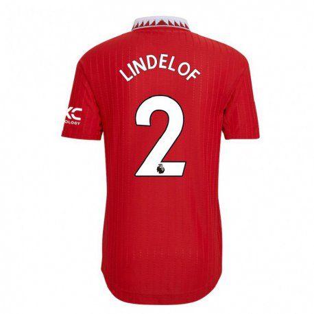 Kandiny Muži Victor Lindelof #2 Červená Dresy Hazai Csapatmez 2022/23 Triĭká