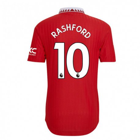 Kandiny Muži Marcus Rashford #10 Červená Dresy Hazai Csapatmez 2022/23 Triĭká