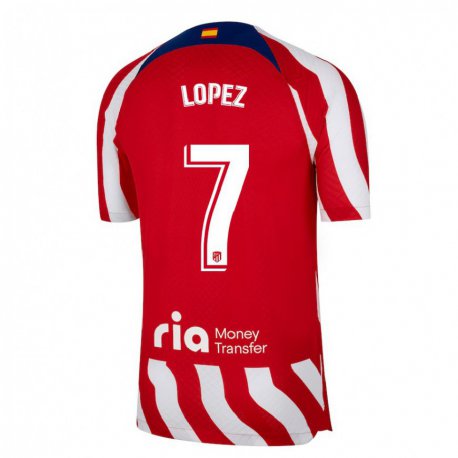 Kandiny Muži Maitane Lopez #7 Červená Biela Modrá Dresy Hazai Csapatmez 2022/23 Triĭká