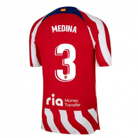Kandiny Muži Andrea Medina #3 Červená Biela Modrá Dresy Hazai Csapatmez 2022/23 Triĭká
