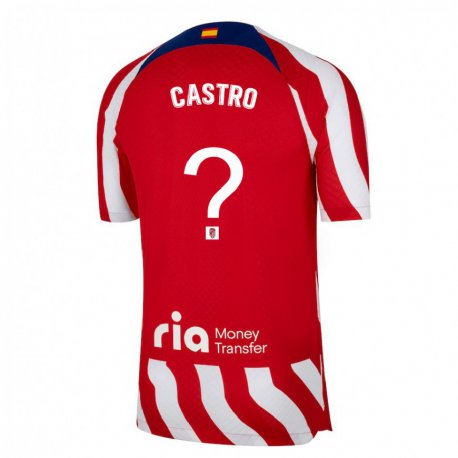 Kandiny Muži oscar Castro #0 Červená Biela Modrá Dresy Hazai Csapatmez 2022/23 Triĭká