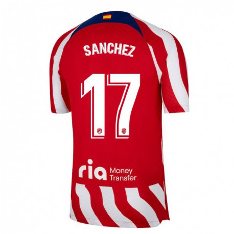 Kandiny Muži Manu Sanchez #17 Červená Biela Modrá Dresy Hazai Csapatmez 2022/23 Triĭká