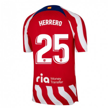 Kandiny Muži Alex Herrero #25 Červená Biela Modrá Dresy Hazai Csapatmez 2022/23 Triĭká