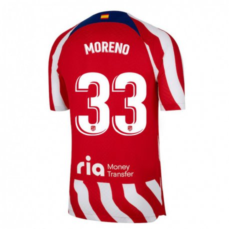 Kandiny Muži Alberto Moreno #33 Červená Biela Modrá Dresy Hazai Csapatmez 2022/23 Triĭká