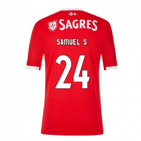 Kandiny Muži Samuel Soares #24 Neónová Červená Dresy Hazai Csapatmez 2022/23 Triĭká