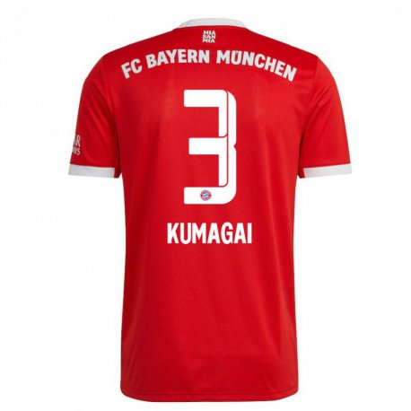 Kandiny Muži Saki Kumagai #3 Neón Červená Biela Dresy Hazai Csapatmez 2022/23 Triĭká