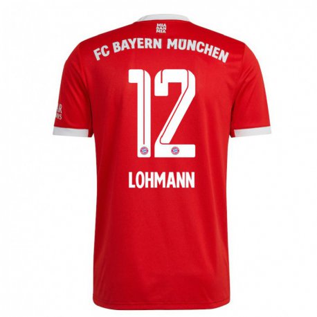 Kandiny Muži Sydney Lohmann #12 Neón Červená Biela Dresy Hazai Csapatmez 2022/23 Triĭká