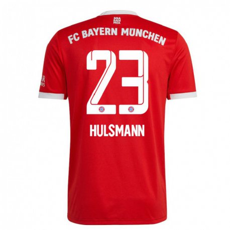 Kandiny Muži Tom Hulsmann #23 Neón Červená Biela Dresy Hazai Csapatmez 2022/23 Triĭká