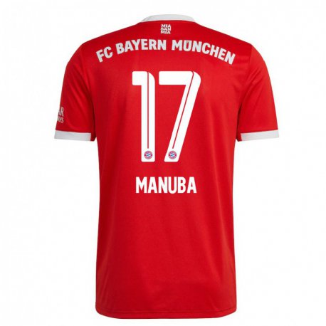 Kandiny Muži Vincent Manuba #17 Neón Červená Biela Dresy Hazai Csapatmez 2022/23 Triĭká