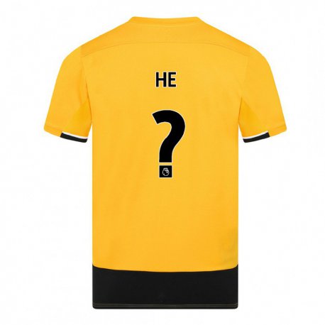 Kandiny Muži Dongda He #0 Žltá Čierna Dresy Hazai Csapatmez 2022/23 Triĭká