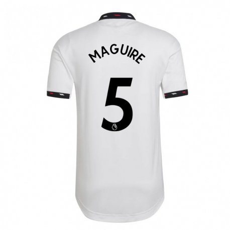 Kandiny Muži Harry Maguire #5 Biely Dresy Idegenbeli Csapatmez 2022/23 Triĭká