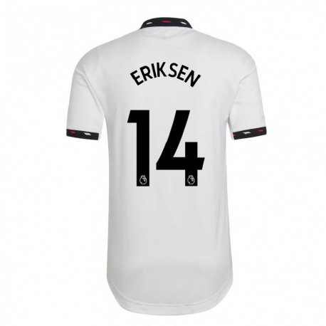 Kandiny Muži Christian Eriksen #14 Biely Dresy Idegenbeli Csapatmez 2022/23 Triĭká