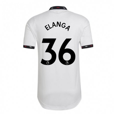 Kandiny Muži Anthony Elanga #36 Biely Dresy Idegenbeli Csapatmez 2022/23 Triĭká