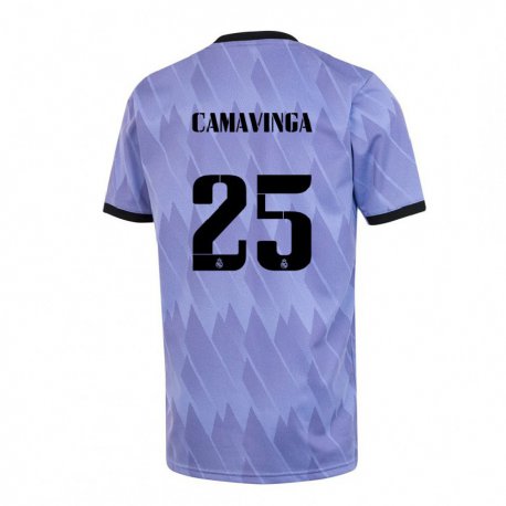 Kandiny Muži Eduardo Camavinga #25 Fialová Čierna Dresy Idegenbeli Csapatmez 2022/23 Triĭká