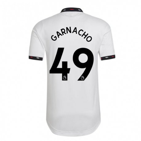 Kandiny Muži Alejandro Garnacho #49 Biely Dresy Idegenbeli Csapatmez 2022/23 Triĭká