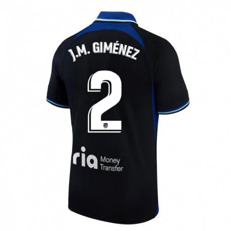 Kandiny Muži Jose Maria Gimenez #2 Čierna Biela Modrá Dresy Idegenbeli Csapatmez 2022/23 Triĭká