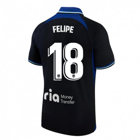Kandiny Muži Felipe #18 Čierna Biela Modrá Dresy Idegenbeli Csapatmez 2022/23 Triĭká