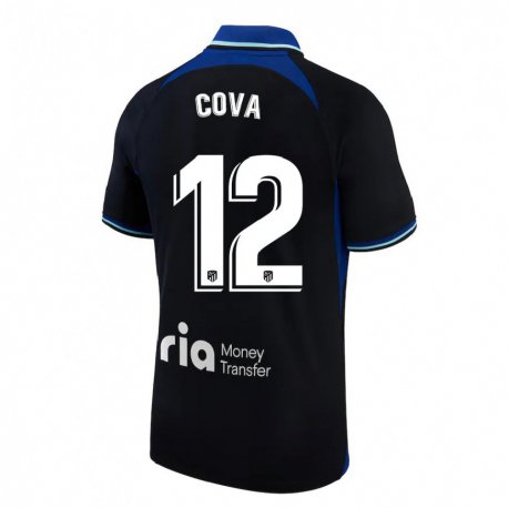 Kandiny Muži Adrian Cova #12 Čierna Biela Modrá Dresy Idegenbeli Csapatmez 2022/23 Triĭká