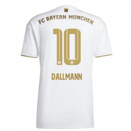 Kandiny Muži Linda Dallmann #10 Biele Zlato Dresy Idegenbeli Csapatmez 2022/23 Triĭká