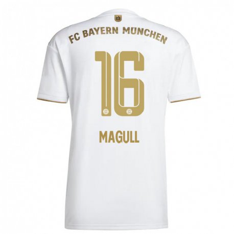 Kandiny Muži Lina Magull #16 Biele Zlato Dresy Idegenbeli Csapatmez 2022/23 Triĭká