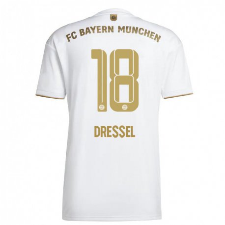 Kandiny Muži Timon Dressel #18 Biele Zlato Dresy Idegenbeli Csapatmez 2022/23 Triĭká