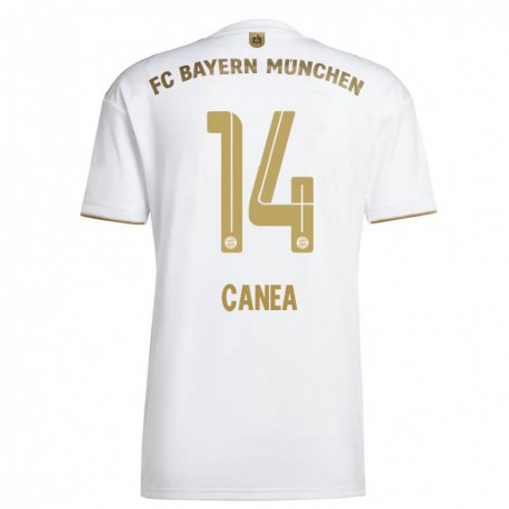 Kandiny Muži Rares Canea #14 Biele Zlato Dresy Idegenbeli Csapatmez 2022/23 Triĭká