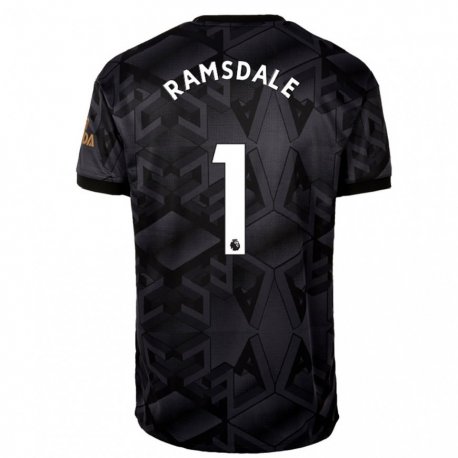 Kandiny Muži Aaron Ramsdale #1 Čierna Šedá Dresy Idegenbeli Csapatmez 2022/23 Triĭká