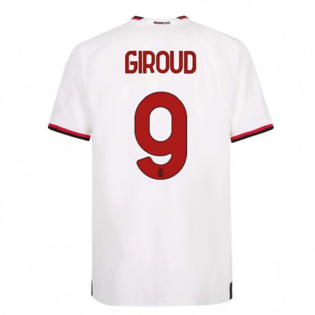 Kandiny Muži Olivier Giroud #9 Biela Červená Dresy Idegenbeli Csapatmez 2022/23 Triĭká